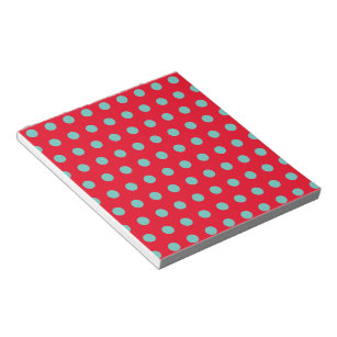 Polka Dot Notepad (Red & Aqua) Notizblock