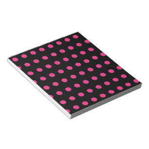 Polka Dot Notepad (Schwarz & Neon Pink) Notizblock