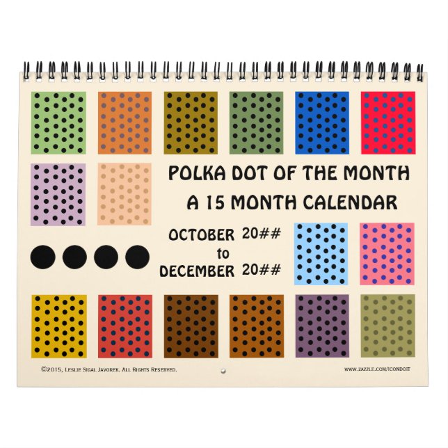Polka Dot of the Month - 15 Monate - Maßgeschneide Kalender (Titelbild)