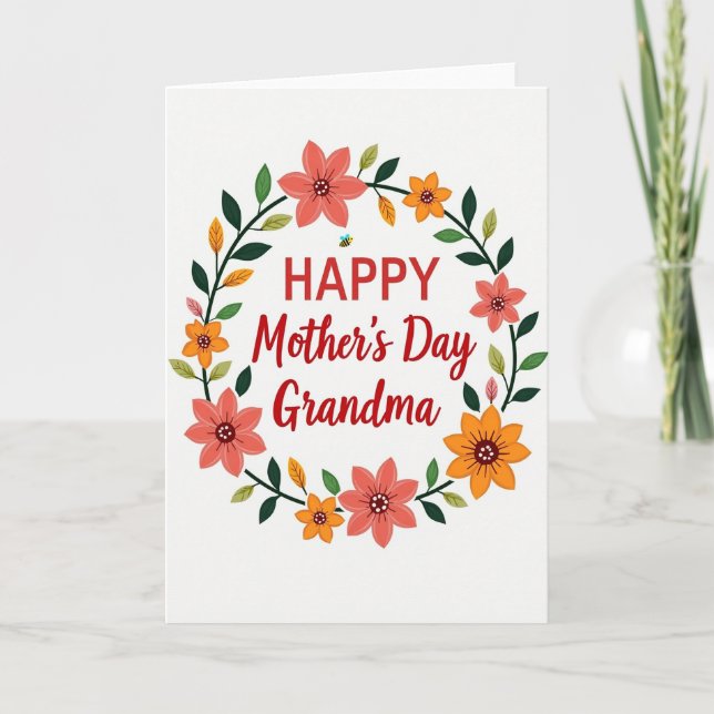 Polka Dot Oma Happy Tag Karte (Vorderseite)