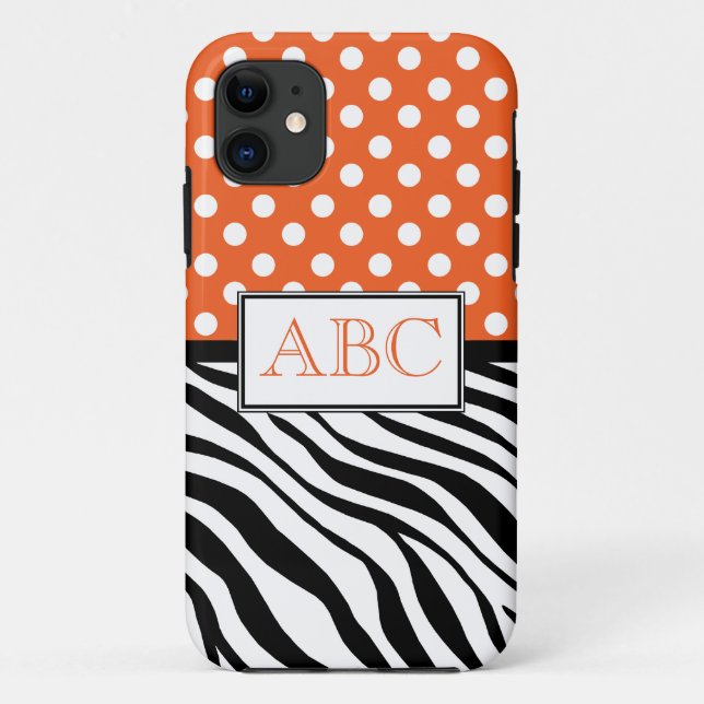 Polka Dot Orange & Zebra Print iPhone 5 Fall Case-Mate iPhone Hülle (Rückseite)