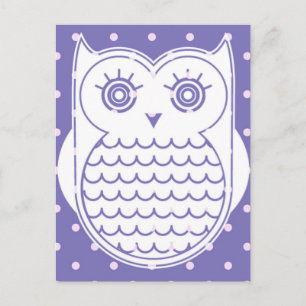 Polka Dot Owl Postkarte