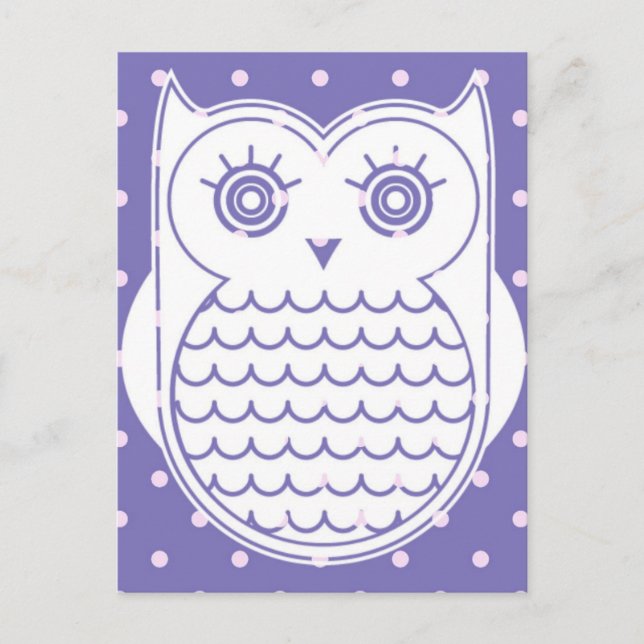 Polka Dot Owl Postkarte (Vorderseite)