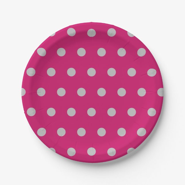 Polka Dot Paper Teller (Hot Pink & Gray) (Vorderseite)