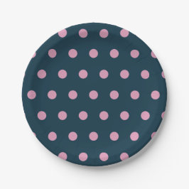 Polka Dot Paper Teller (Mitternacht blau und weich