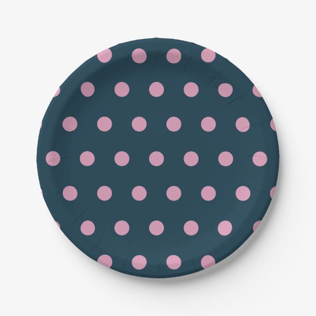 Polka Dot Paper Teller (Mitternacht blau und weich (Vorderseite)