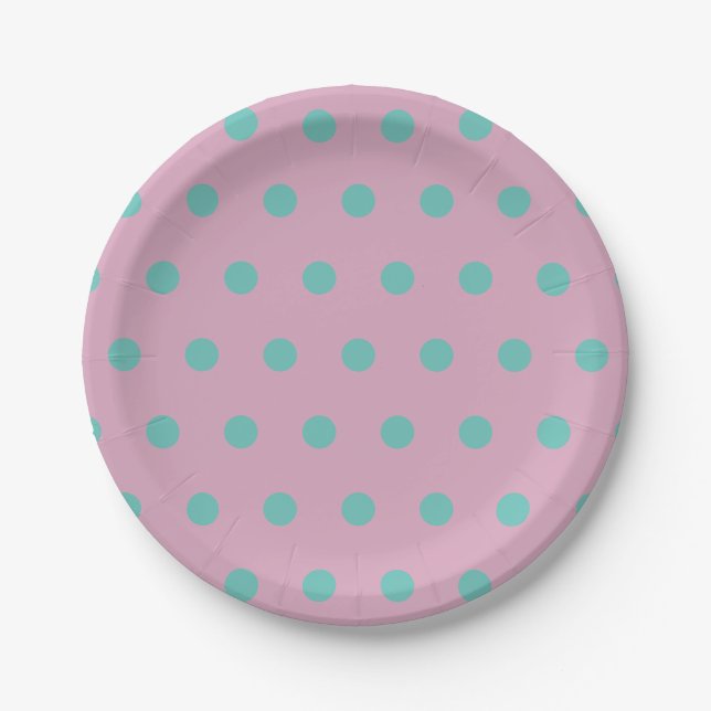 Polka Dot Paper Teller (Pink & Aqua) (Vorderseite)