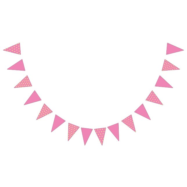 Polka Dot Party Banner (rosa und weich gelb) (Alle)