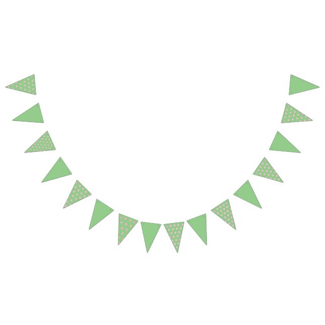 Polka Dot Party Banner (Sage Green & Pastel Pink) (Alle)