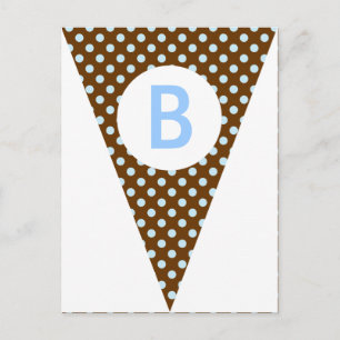 Polka Dot Party Flag Banner Post Card Postkarte