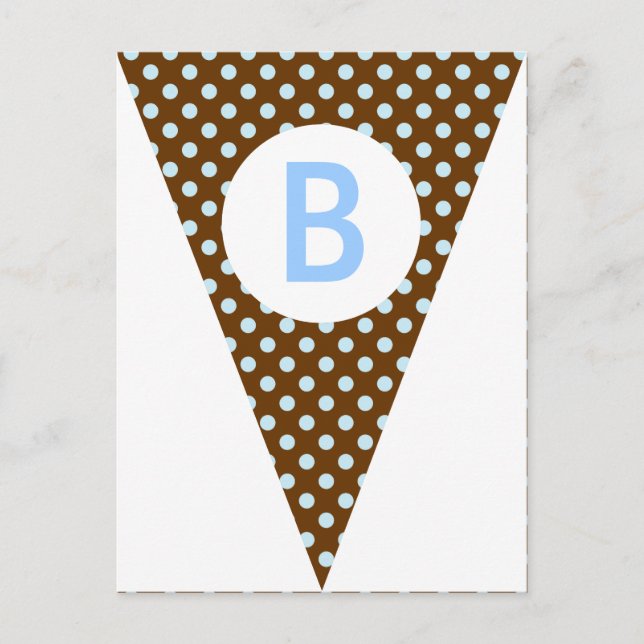 Polka Dot Party Flag Banner Post Card Postkarte (Vorderseite)