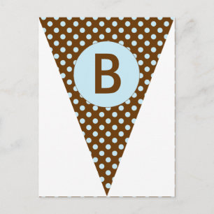 Polka Dot Party Flag Banner Post Card Postkarte