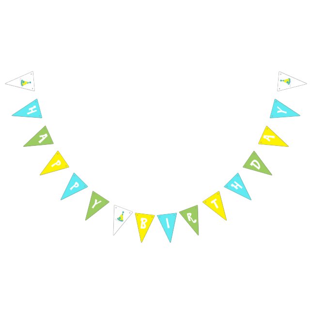 Polka Dot Party Happy Birthday Celebration Wimpelkette (Alle)