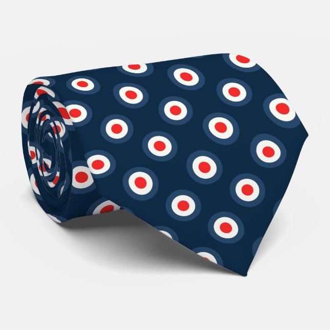 Polka Dot Pattern - Blaues Weiß Krawatte (Gerollt)