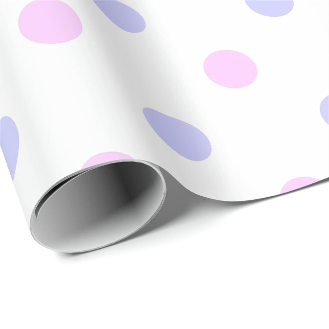 Polka Dot Pattern - Lila blassrosa und blassrosa Geschenkpapier (Rolleneckpunkt)