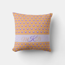Polka Dot Pattern Modernes Blue Peach Spots Monogr