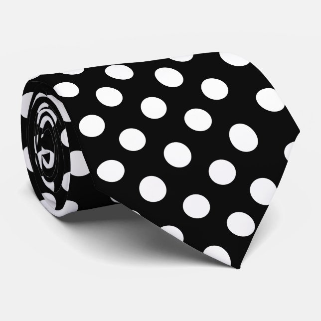 Polka Dot Pattern Neck Tie Krawatte (Gerollt)
