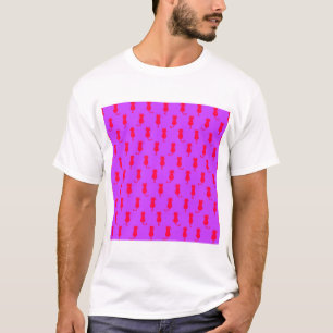 Polka Dot Pattern Pop Art Cat in rot und laxisch T-Shirt