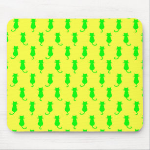 Polka Dot Pattern Pop Art Chat In Limonen und gelb Mousepad
