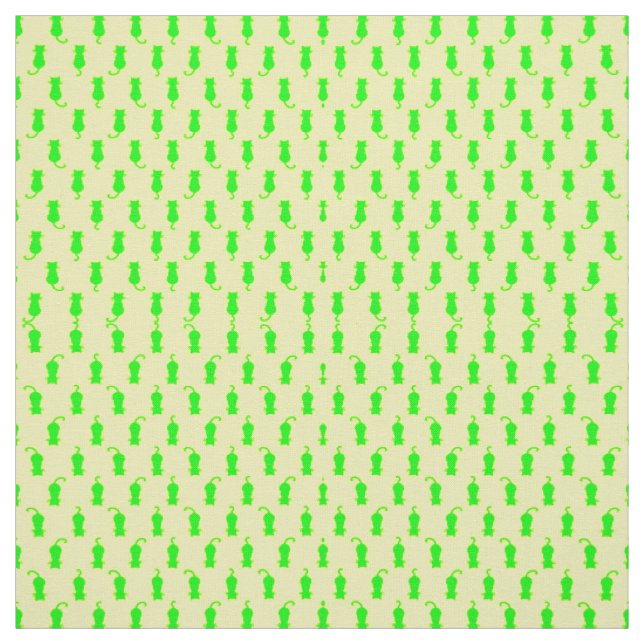 Polka Dot Pattern Pop Art Chat In Limonen und gelb Stoff (Muster)