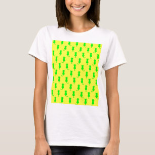 Polka Dot Pattern Pop Art Chat In Limonen und gelb T-Shirt