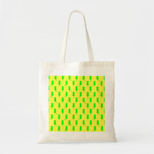 Polka Dot Pattern Pop Art Chat In Limonen und gelb Tragetasche
