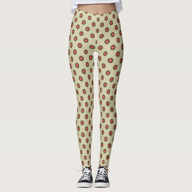 Polka Dot Pattern - Tomatenfarben Leggings (Vorderseite)