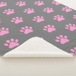Polka Dot Paw druckt auf Grau Sherpadecke