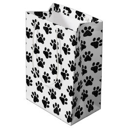 Polka Dot Paw Prints Mittlere Geschenktüte