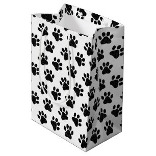 Polka Dot Paw Prints Mittlere Geschenktüte