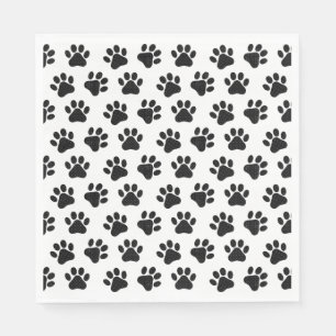Polka Dot Paw Prints Serviette