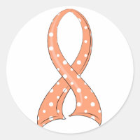 Polka Dot Peach Ribbon Endometriumkrebs