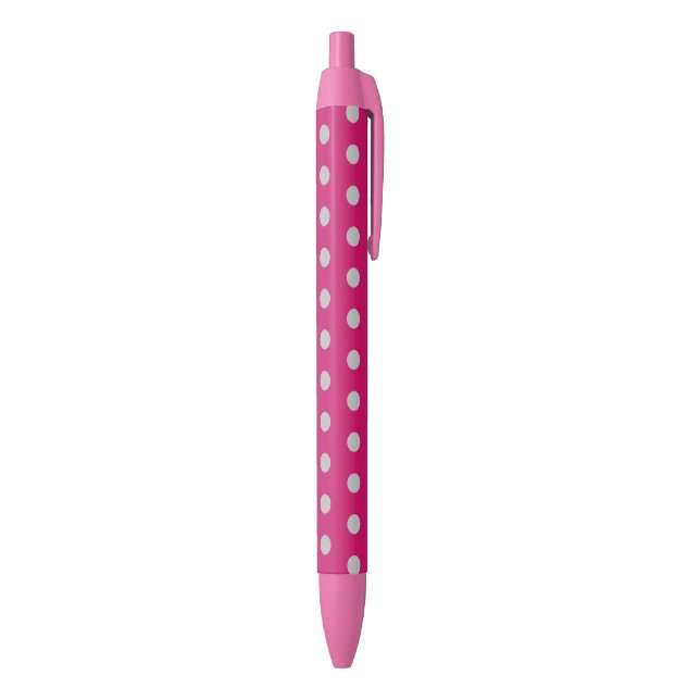 Polka Dot Pens (Hot Pink & Gray) Kugelschreiber (Unterseite (Vertikal))