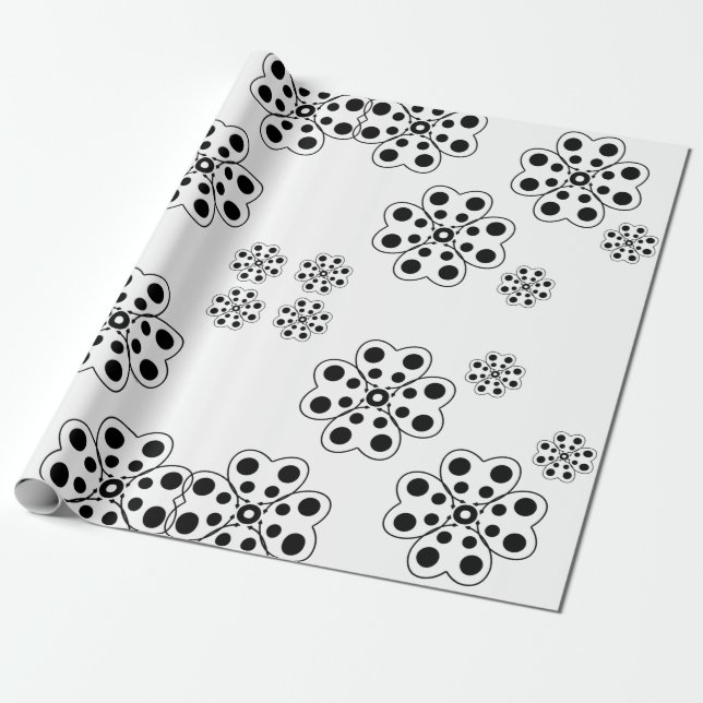 Polka Dot Petals Pattern Geschenkpapier (Ungerollt)