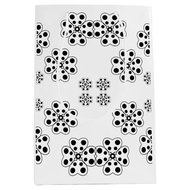 Polka Dot Petals Pattern Mittlere Geschenktüte (Vorderseite)
