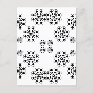 Polka Dot Petals Pattern Postkarte