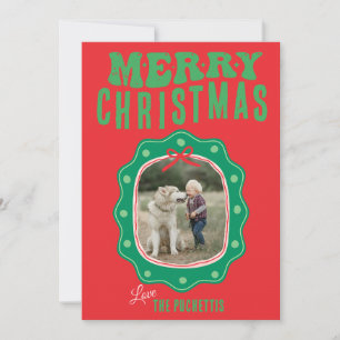 Polka Dot Picture Frame Classic Christmas Feiertagskarte