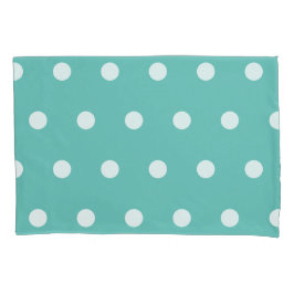 Polka Dot Pillowcase (Aqua & White) Kissenbezug