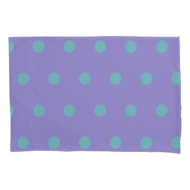 Polka Dot Pillowcase (Lavender & Aqua) Kissenbezug (Vorderseite)