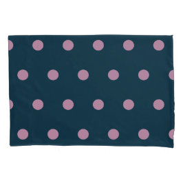 Polka Dot Pillowcase (Midnight Blue & Soft Pink) Kissenbezug