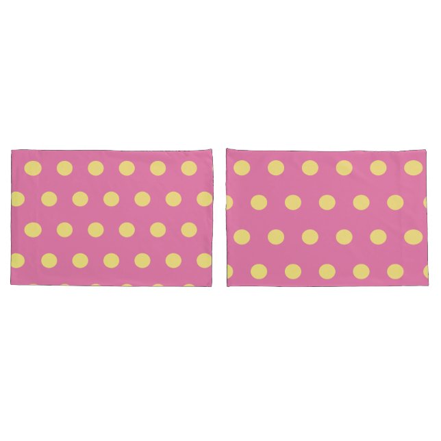 Polka Dot Pillowcases (rosa und weich gelb) Kissenbezug (Rückseite-Set)
