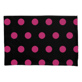 Polka Dot Pillowcases (Schwarz & Neon Pink) Kissenbezug