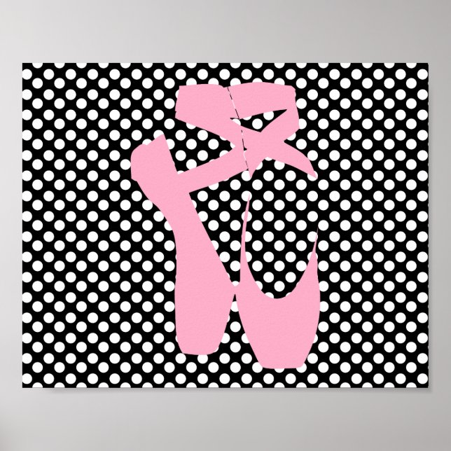Polka Dot Pink Ballet Slippers Poster (Vorne)