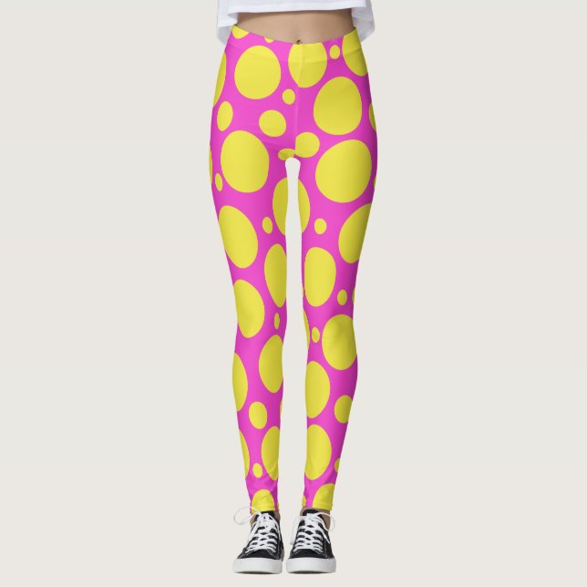 Polka Dot Pink Lemonade Leggings (Vorderseite)
