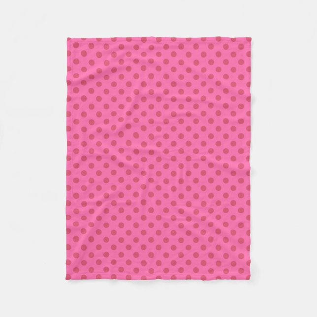 Polka dot pink, retro fleecedecke (Vorderseite)