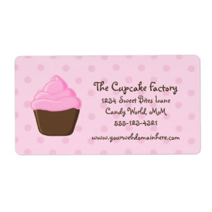 Polka Dot Pink und Brown Cupcake