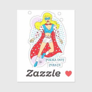 Polka Dot Pirate - Public Domain Super Hero  Aufkleber
