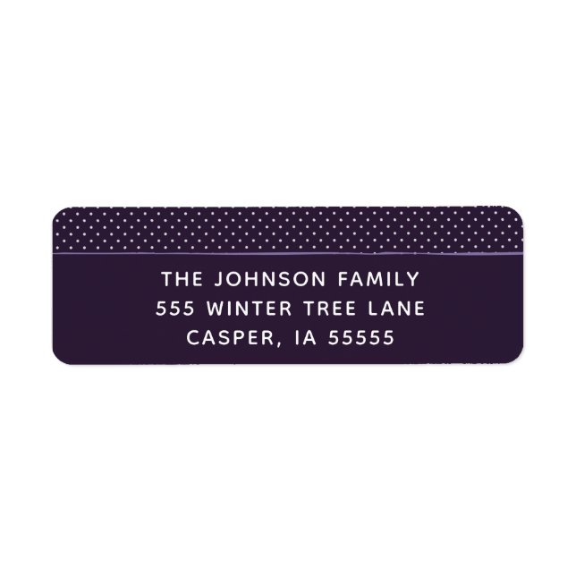 Polka Dot Plum Custom Return Address Label (Vorne)
