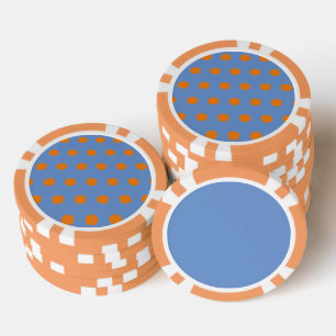 Polka Dot Poker Chips (Denim Blue & Orange)