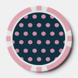 Polka Dot Poker Chips (Midnight Blue & Soft Pink)